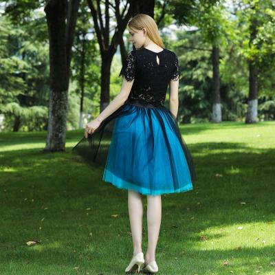 ‘；’ Mesh Pleated 7 Layers Dance Tulle Skirt Fashion Tutu Skirts Womens Petticoat Elastic Belt Lolita Faldas Saia Jupe