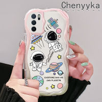 เคส Chenyyka สำหรับ OPPO A16 A54 A54s A55เคสลายเรือจักรวาลเนื้อครีมขอบคลื่นกันกระแทกแบบใสนิ่มเคสมือถือโปร่งใสลายกล้องถ่ายรูปที่สร้างสรรค์เคสซิลิกาเจลฝาครอบป้องกัน