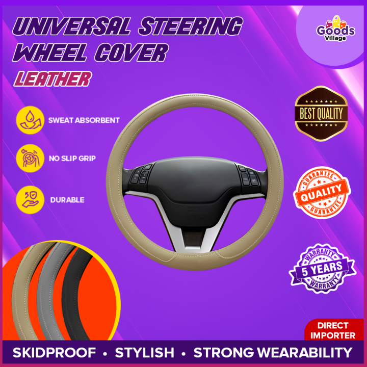 Universal Steering Wheel Cover 38cm Leather / Leather Type / High
