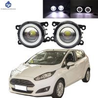 2ชิ้นสำหรับไฟ LED รถตาทูตสวรรค์เวลากลางวัน H11ไฟเดย์ไลท์12V สำหรับ Ford Fiesta Hatchback 2013 2014 2015 2016 2017