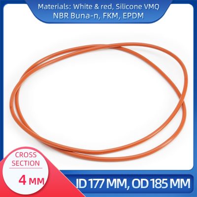 O Ring CS 4 mm ID 177 mm OD 185 mm Material With Silicone VMQ NBR FKM EPDM ORing Seal Gask