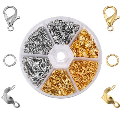 450pcs/Box Lobster Clasp Open Jump Rings End Crimps Beads Box Sets Jewelry Making Kits Handmade Bracelet Necklace Findings