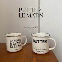 แก้วกาแฟ〃Butter &amp; Le matin〃แก้วเกาหลี แก้วมินิมอล แก้วเซรามิค