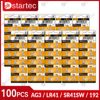 EUNICELL 100PCS 1.5V LR41 SR41 40MAh แบตเตอรี่ SR41SW CX41 384 392 192 Buttom Coin Cell Toys Electronic Scale นาฬิกาแบตเตอรี่