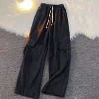 ◈┇❧ 2023 summer Japanese style straight corduroy overalls for men loose ins trendy and handsome casual wide-leg sweatpants