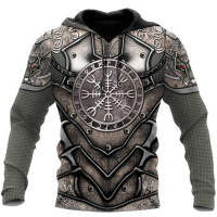 2023 Fashion Retro Men Hoodies Viking Wolf And Dragon Tattoo 3D All Over Printed Mens Sweatshirt Unisex Vintage Long Sleeves