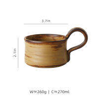 [COD]BANFANG ถ้วยกาแฟญี่ปุ่น Vintage Stoneware Mug Gorgeous อาหารเช้าแก้วเซรามิคแขวนหู Latte นม Mug