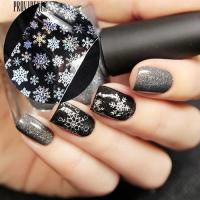 [Bayar Di Tempat] 1 Lembar Natal Snowflake Pola Nail Foil Nail Art DIY Transfer Sticker Kertas 5211059♈﹍☃