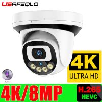 8MP 4K IP Camera POE H.265 Plastic Indoor Dome CCTV Night Vision 4MP 2K Video Surveillance Dual LED Camera Household Security Systems Household Securi