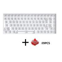 84 Key Hot-Swappable Mechanical Keyboard 3 Mode Bluetooth 2.4G Wireless Customized Mechanical Keyboard+Red Switch Kit