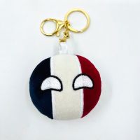 Polandball Plush Dolls The French Republic France Countryball Pendant Keyring Toy FRA for Gift