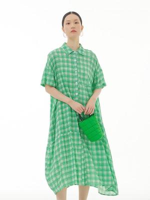 XITAO Dress Casual Lattice Print Dress WMD6334