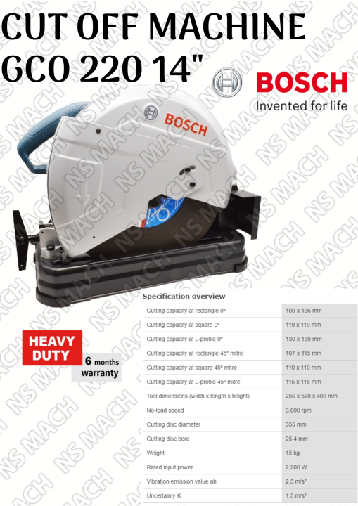 BOSCH GCO 220 14" METAL CUTOFF SAW Lazada
