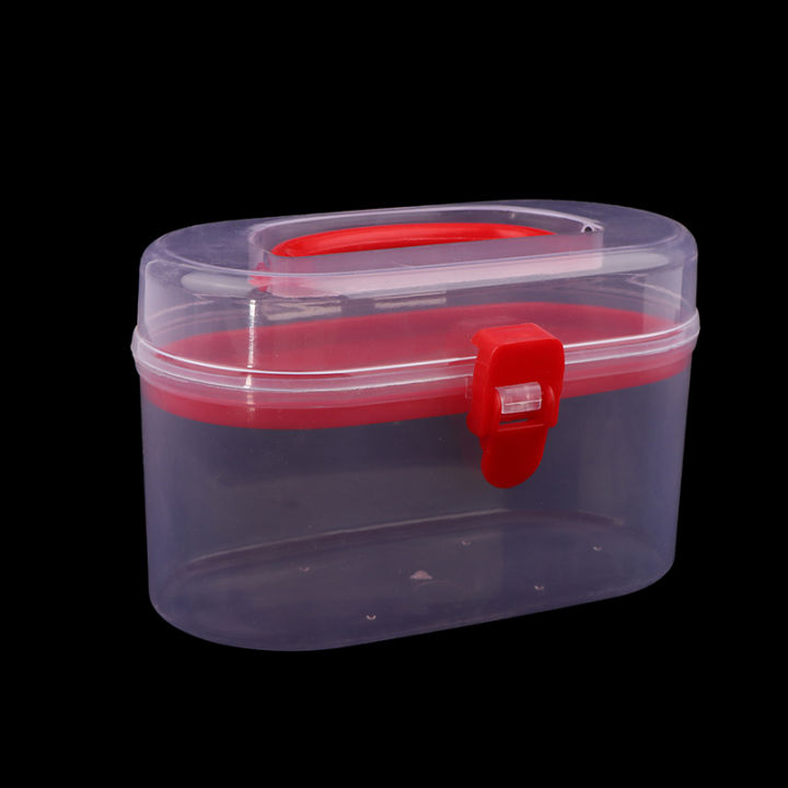 zhaowei906 1Pc Double Layer Plastic Transparent Storage Box For