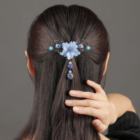 Ethnic luxury big crystal flower hair jaw clip clamp blossom pendant glazestone hair claws hair accessories for women Jewelry