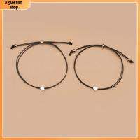 A GLASSES SHOP 2pcs ปรับได้ปรับได้ สร้อยข้อมือหัวใจเล็ก ดาวดาวดาว ง่ายๆ สร้อยข้อมือบัตรมิตรภาพ ของใหม่ สร้างสรรค์และสร้างสรรค์ กำไลข้อมือคู่ สำหรับผู้หญิง