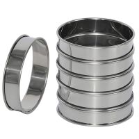 18 Pack 4 Inch Double Rolled English Muffin Rings, Stainless Steel Crumpet Rings, Tart Rings, Round