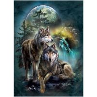 5D Diy Diamond Painting Wolf Diamond Embroidery Moon Landscape Rhinestone Mosaic Animals Handmade Gift Wall Decor