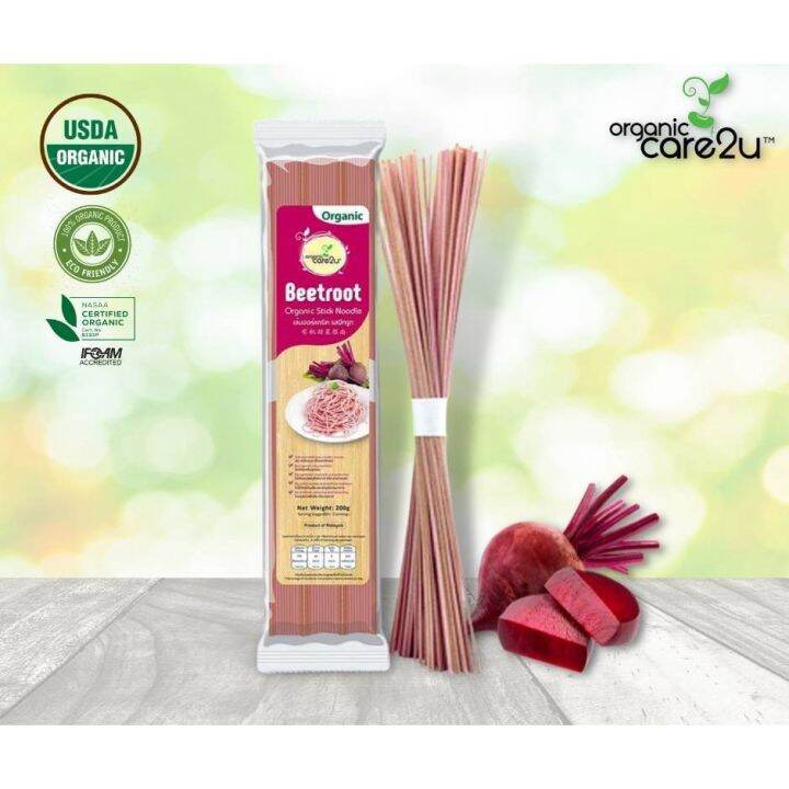 organic-care2u-beetroot-organic-stick-noodle-เส้นออร์แกนิค-รสบีทรูท-200-g