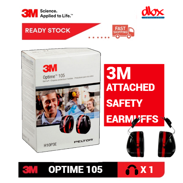 3M Peltor Optime 105 Series Hard Hat Attached Safety Earmuffs H10P3E ...