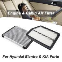 เครื่องยนต์รถยนต์ &amp; Cabin Pollen Air Filter ComboชุดสำหรับHyundai Elantra 1.8 Tucson Kia Forte 5 Sportage 2011 2012 2013 2014 2015 2016-glsunjugdd