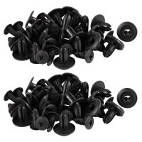 Car Bumper 6mm Hole Black Plastic Rivets Fasteners 40 Pcs