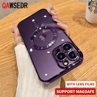 QAWSEDR นิ่มโปร่งใสกันตกสำหรับ iPhone 14 13 12 11 Pro Max ชาร์จไร้สายเคสใส่โทรศัพท์คลุมทั้งหมดเคสโทรศัพท์กันกระแทกแบบใส