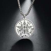 My Shape Tetragrammaton Pentagram Stainless Steel Pendant Necklace for Men Wiccan Pagen Pentacle Vintage Jewelry Amulet Talisman