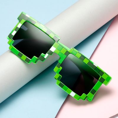 【YF】♣◑  3 colors Fashion Sunglasses Kids cos play action Game Minecrafter Glasses with EVA case for children gift