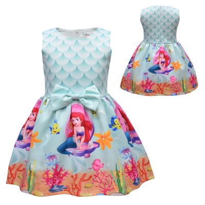 Little Mermaid Dress Girl Kids Halloween Costume Girls Princess Tutu Dresses for Birthday Party Gift for 3-8 Years Old