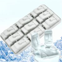 Easter Island Moai Stone Statues Freeze Mini Silicone Ice Tray Ice Lattice Cubes DIY Mould Ice Mold Funny New Tricks Party Drink