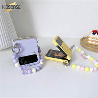 KISSCASE หรูหราพับหน้าจอโทรศัพท์ Case สำหรับ Samsung Galaxy Z พลิก4พลิก3มุกโซ่กันกระแทกปกอ่อนเชือกเส้นเล็กปกคลุมสำหรับ Samsung Z พลิก3 Flip4แฟชั่นโทรศัพท์ Case