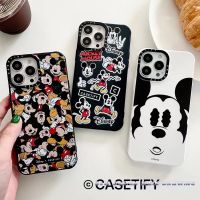 Cute Mickey Mouse Phone Case for iPhone 13 12 11 Pro Max IX XS MAX XR i7 i8 Plus CASETiFY Shockproof Protection Case Flannel Silicone Bumper Soft Cover