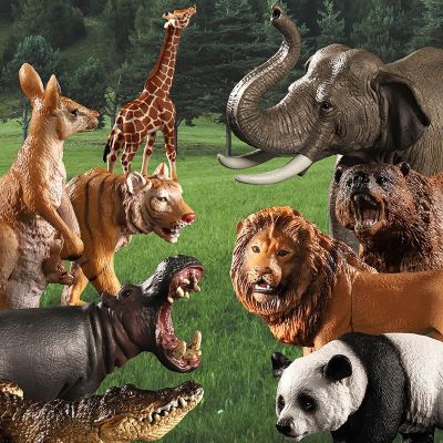 Madge le simulation model of animal toys suit forest land animals elephants tigers cognitive gifts for children