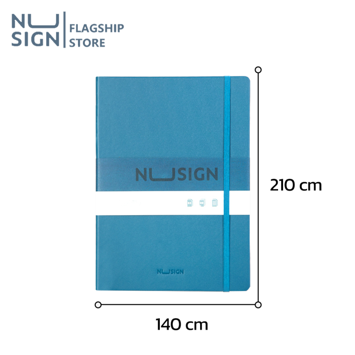 nusign-สมุดโน๊ตจดบันทึก-สมุดโน๊ต-มีสายรัด-ปกหนัง-ทนทาน-b5-สันกาว-80แกรม-มีเส้นบรรทัด-เครื่องเขียน-notebook