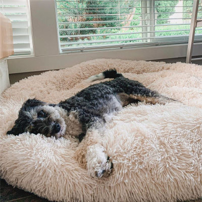 Dog Bed Soft Fluffy Cat Beds Long Plush Dounts Beds Calming Bed Hondenmand Kennel House Cushion for Small Large Dog Cats