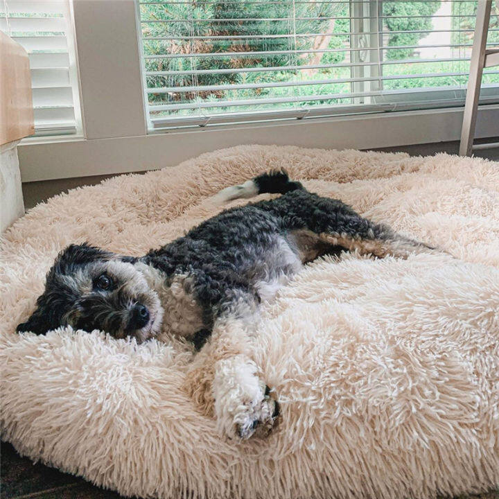 dog-bed-soft-fluffy-cat-beds-long-plush-dounts-beds-calming-bed-hondenmand-kennel-house-cushion-for-small-large-dog-cats