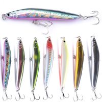 TOWER น้ำเค็มและน้ำ รอกสปินเนอร์ ที่หมุนได้ เสียงเบสเบส Wobblers crankbaits เหยื่อตกปลา minnow ชุดปักเลื่อม ตะขอสามชั้น