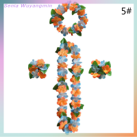 Senia 4ชิ้น/เซ็ต hawaiian Flower Leis Garland สร้อยคอ DIY ตกแต่งแฟนซีปาร์ตี้