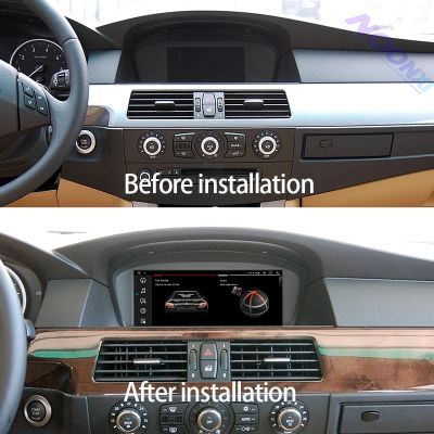 For BMW 5 Series E60 E61 2005-2009 Car Radio 8.8" Android 12 Head Unit Carplay Multimedia Player GPS Nav Video DSP Carplay LED Strip Lighting