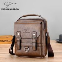 ✲▣ Yuesen Kangaroo Mens Bag Genuine Leather Shoulder Bag Mens Business Mens Handbag Messenger Bag Casual Vertical High-end Backpack