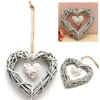 Wicker Hanging Heart In Grey White Wreath Color Rattan Sepak Takraw Wedding Supplies Home Party Decoration