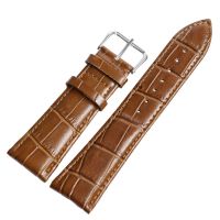 trterth Brown/Black 20/22/24mm High Quality Genuine Leather Watch Straps Pin Buckle Unisex Men Women Watch Bands