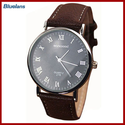Bluelans® Yazole สีน้ำตาลหนังเทียมนาฬิกาข้อมือ (สีน้ำตาล)