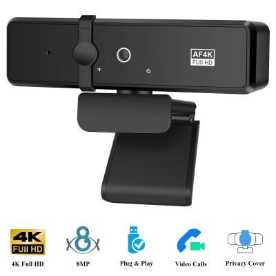 ZZOOI 4K Webcam PC Laptop Web Camera With Microphone Autofocus USB Web Cam For Computer Live Streaming Game YouTube Skype