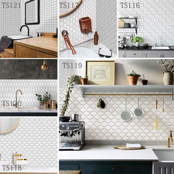 yurongfx-10pcs-set-wall-decoration-decals-white-checkered-tile-stickers-mosaic-self-adhesive-wallpaper-waterproof-kitchen-bathroom-decor