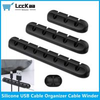 LccKaa Cable Holder Clips Cable Management Cord Organizer Clips Silicone for USB Charging Cable Mouse Cable Wire PC Office Home Cable Management