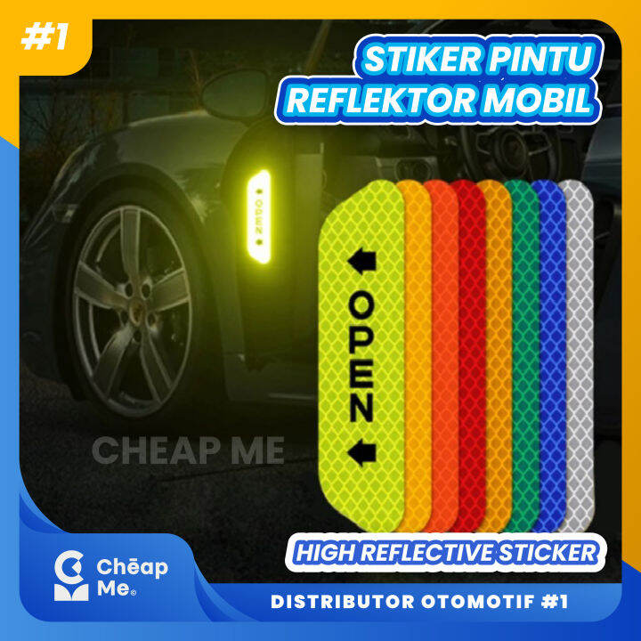 Stiker Pintu Mobil OPEN Warning Reflektor / Sticker Pintu Terbuka Door ...