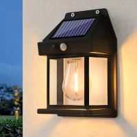 LED Solar Wall Light Outdoor Waterproof Tungsten Lamps With Motion Sensor Sunlight Powered Garden Induction Lamp Lighting Decor