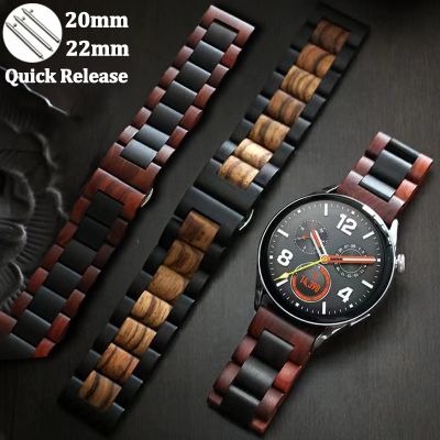 สร้อยข้อมือไม้สำหรับนาฬิกา Samsung กาแลคซี4/5pro 40/46คลาสสิก44/42มม. GearS3สำหรับ Huawei GT 2e 3 Pro 43Mm Amazfit BIP สายรัดข้อมือ CarterFa